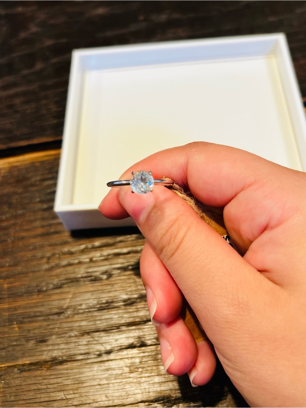 Elegant Silver Solitaire Ring with Clear Stone - Unbranded